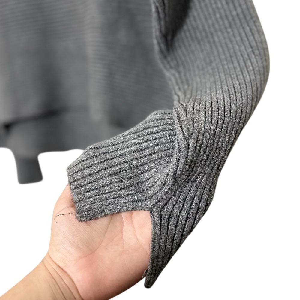 ZARA KNIT‎ Gray Ribbed High Turtleneck Boxy Cozy Thick Cropped  Sweater Size M - Picture 5 of 7